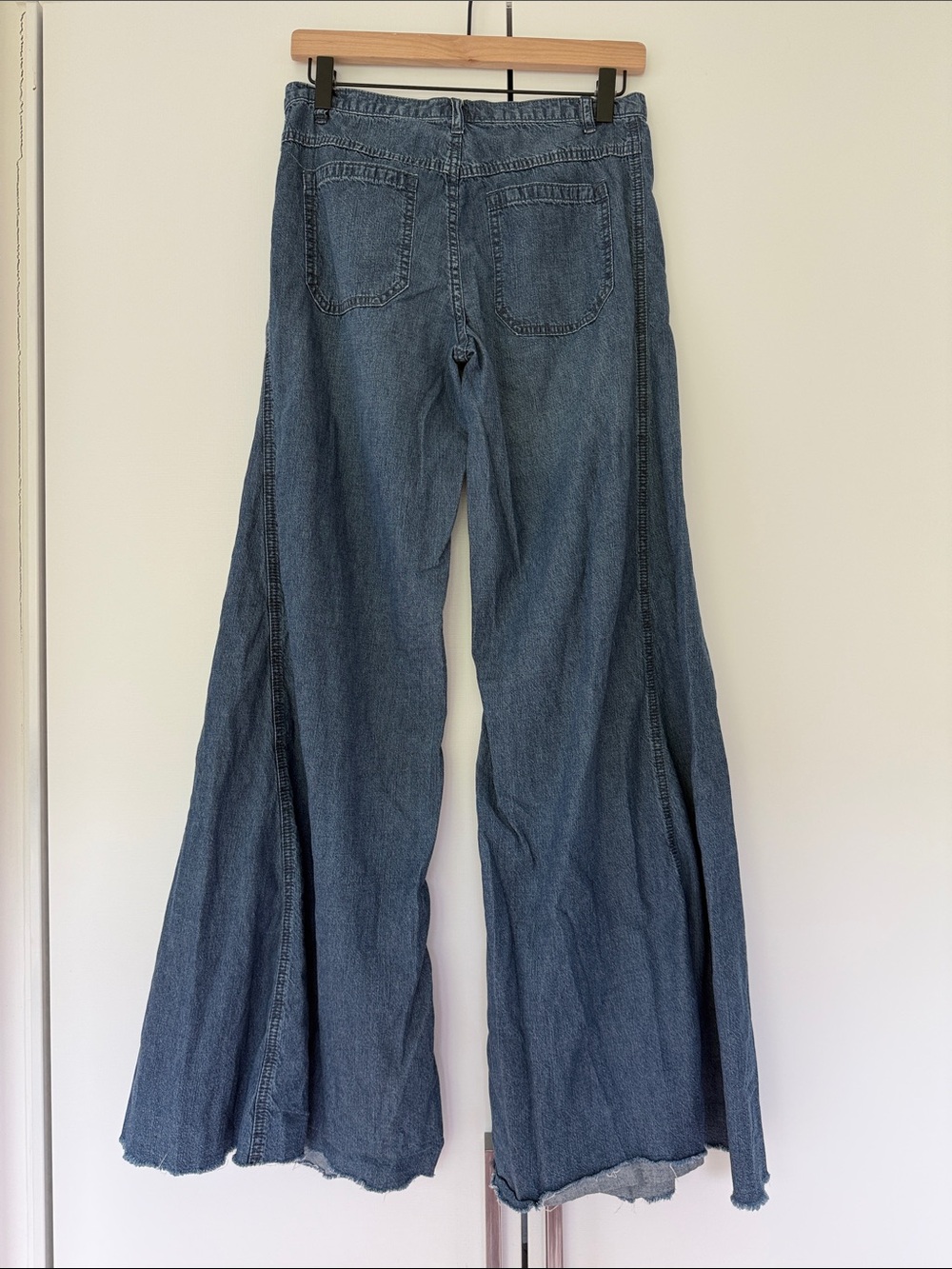 We The Free Flared Wide-Leg Jeans in Medium Blue Denim - Picture 2 of 4